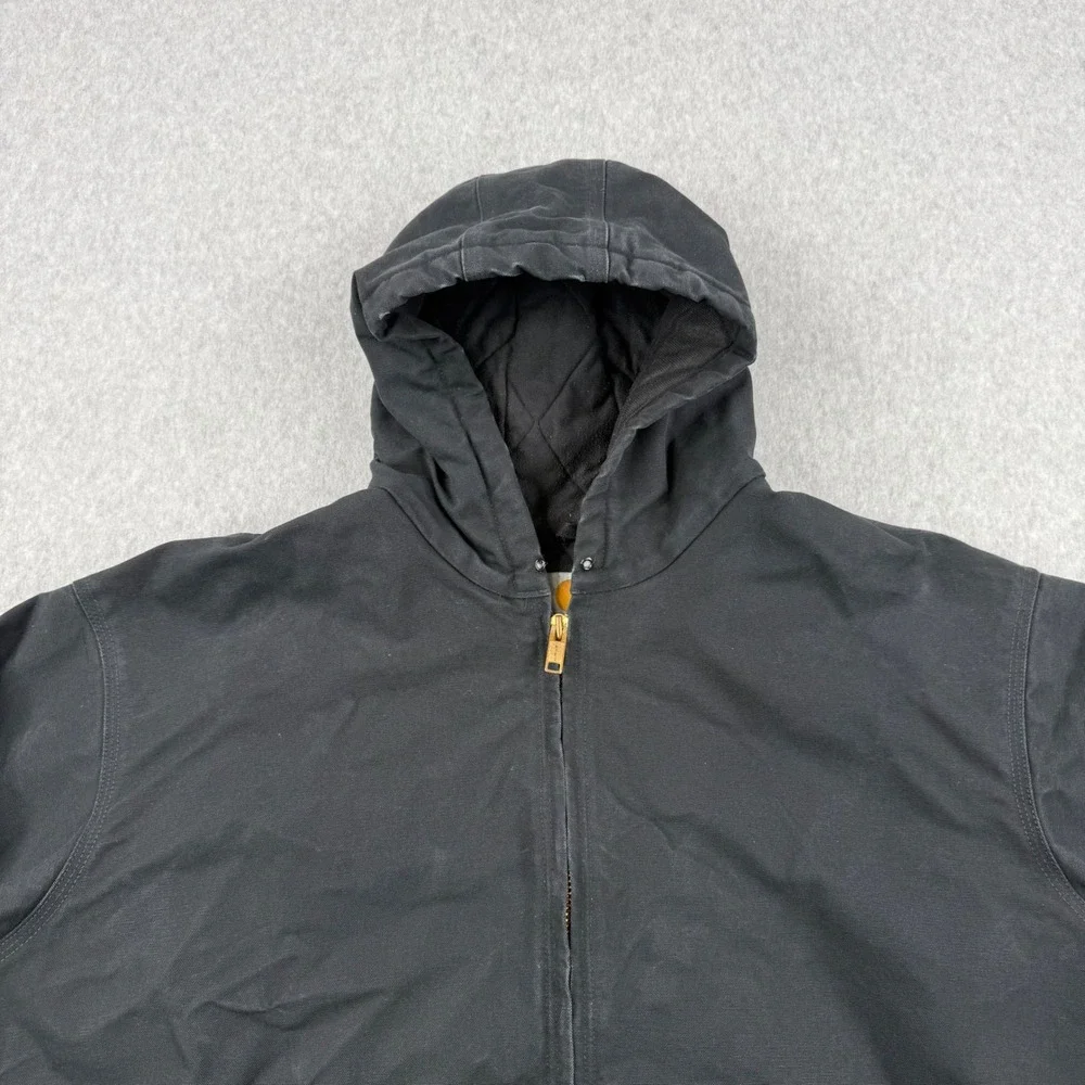 Vintage Carhartt Jacket Mens 5XL Black Duck Canvas Quilted‎ Lined J140 USA Union